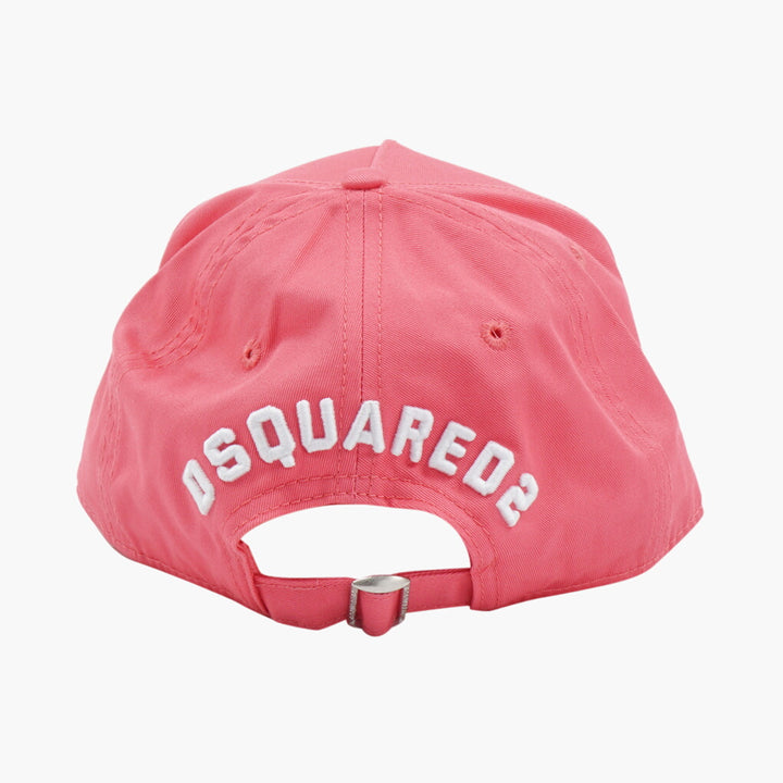 Dsquared2 ICON Embroidered Hat with Adjustable Strap - Pink/White