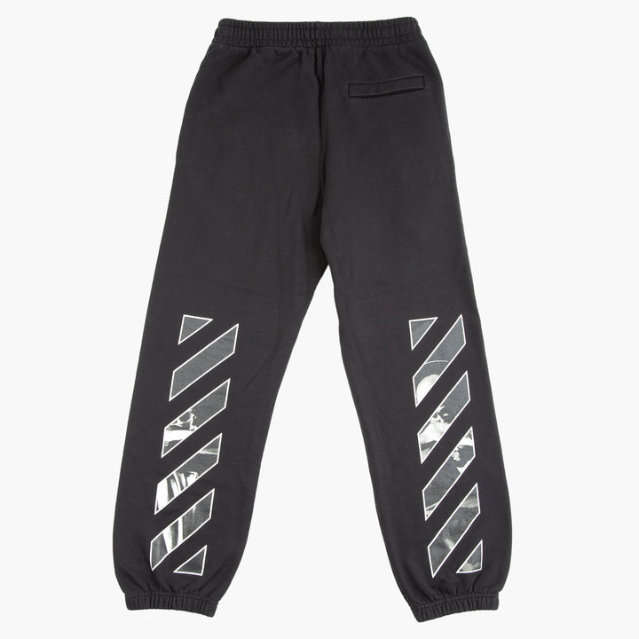 Off-White Black Trousers with Elastic Waistband and Iconic Branding