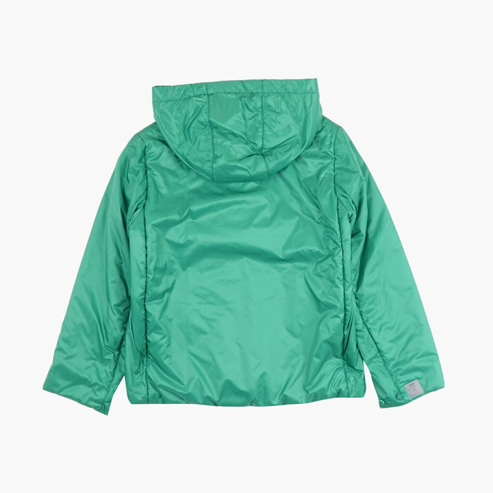 Max Mara Women's Green Hooded Jacket with Full Zip Closure