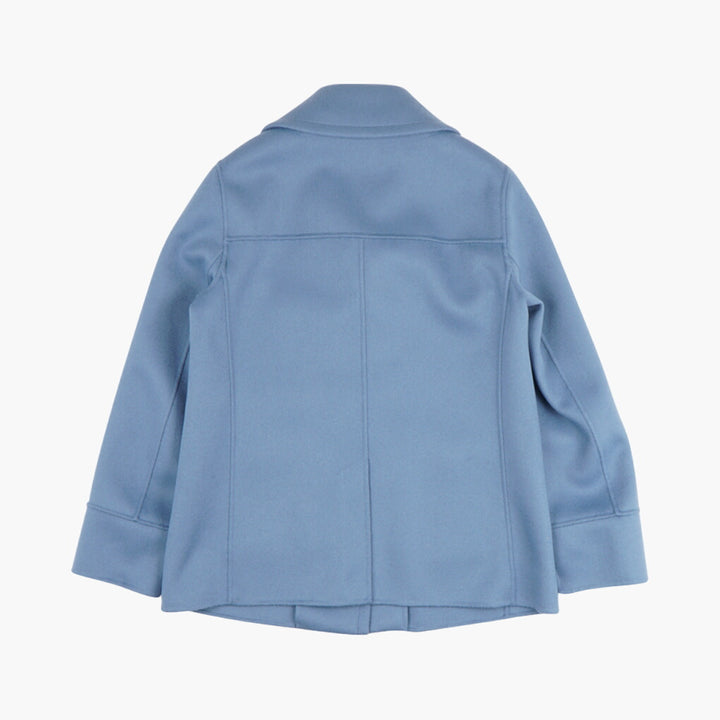 Max Mara Elegant Blue Tailored Jacket with Notch Lapel Collar and Patch Pockets