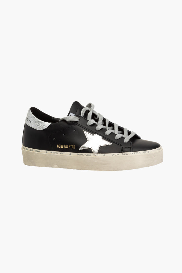 Golden Goose Black Leather Distressed Sneakers with Star Patch - Made in Italy