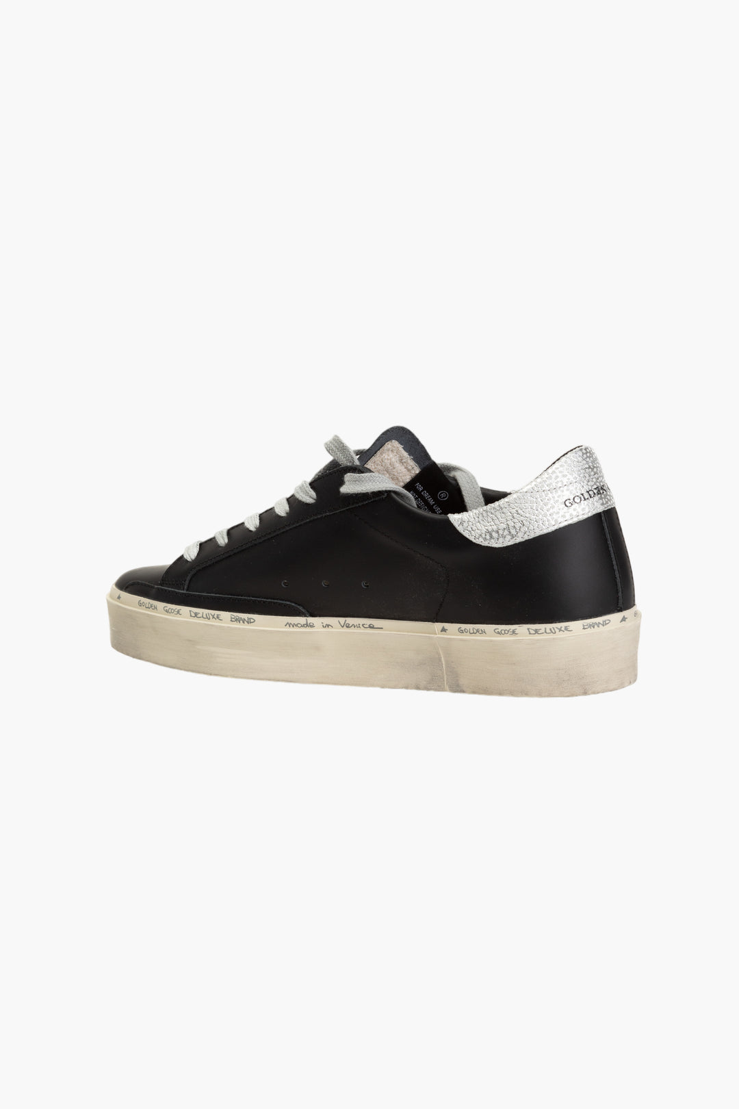 Golden Goose Black Leather Distressed Sneakers with Star Patch - Made in Italy