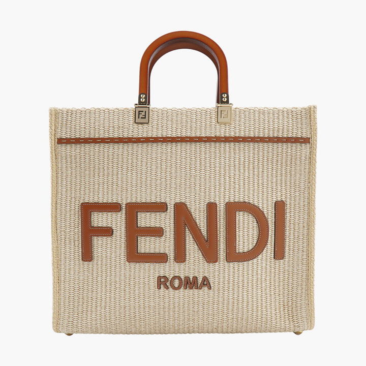 Borsa tote media Sunshine beige-marrone Fendi