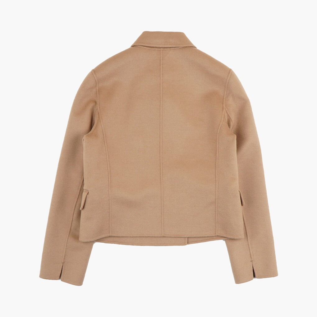 MAX MARA Double-Breasted Camel Jacket with Structured Collar