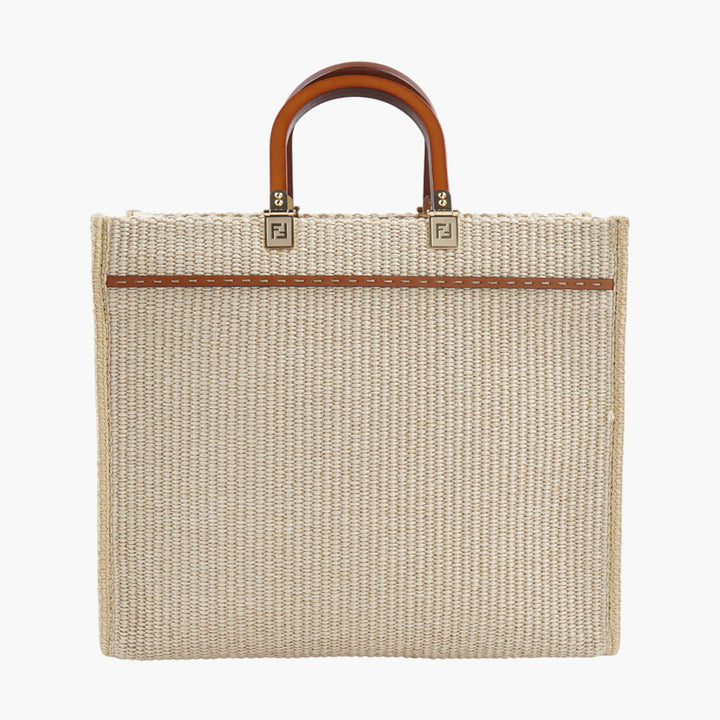 Borsa tote media Sunshine beige-marrone Fendi