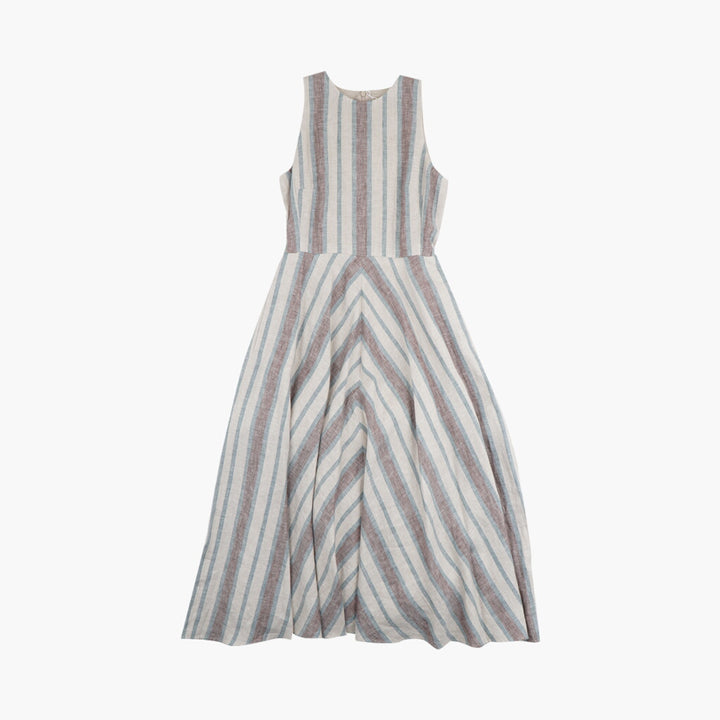 Max Mara MultiColour Stripe Dress - Elegant Sleeveless Flared Skirt