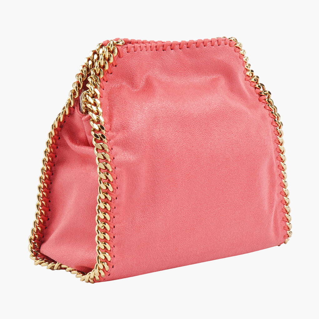 Stella McCartney Coral-Gold Bag with Gold Chain Detailing