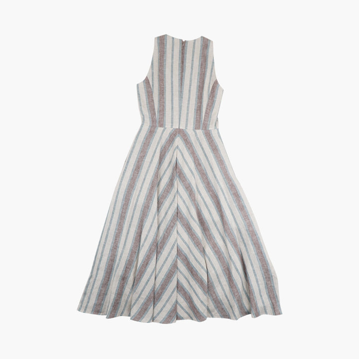 Max Mara MultiColour Stripe Dress - Elegant Sleeveless Flared Skirt