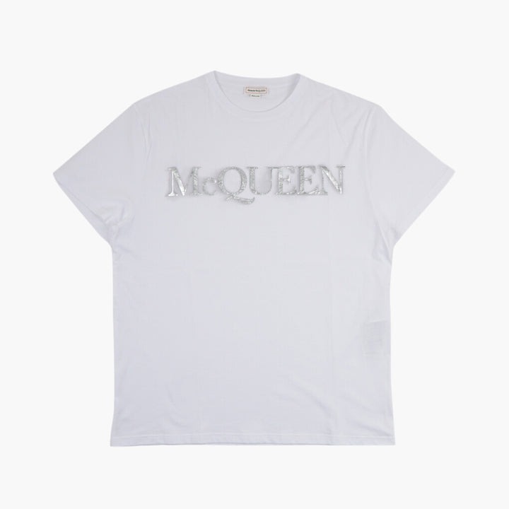 Alexander McQueen White T-shirts and Polos - Made in Italy, High-Quality Fabric, Elegant Logo Design