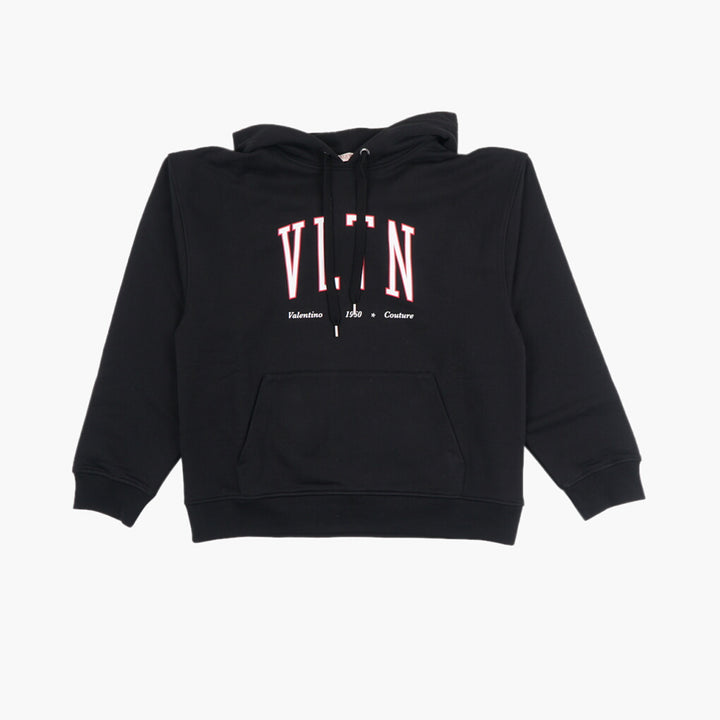 Maglioni Valentino - Neri con Logo "VLTN" in grassetto, Made in Italy