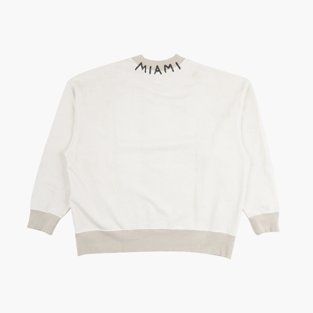 Palm Angels Beige-Black Sweater with Bold Neckline Branding