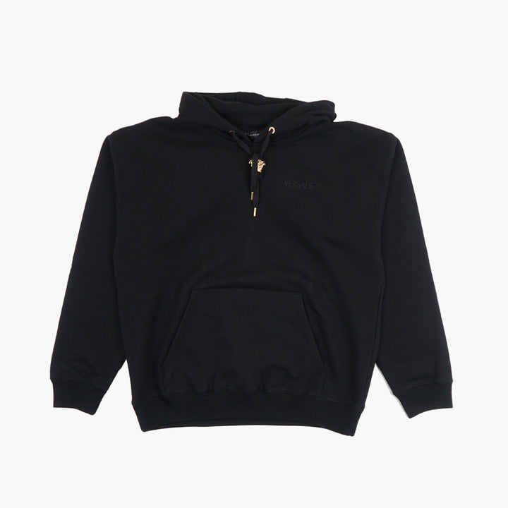 Versace Black-Gold Medusa Detail Hoodie Sweater