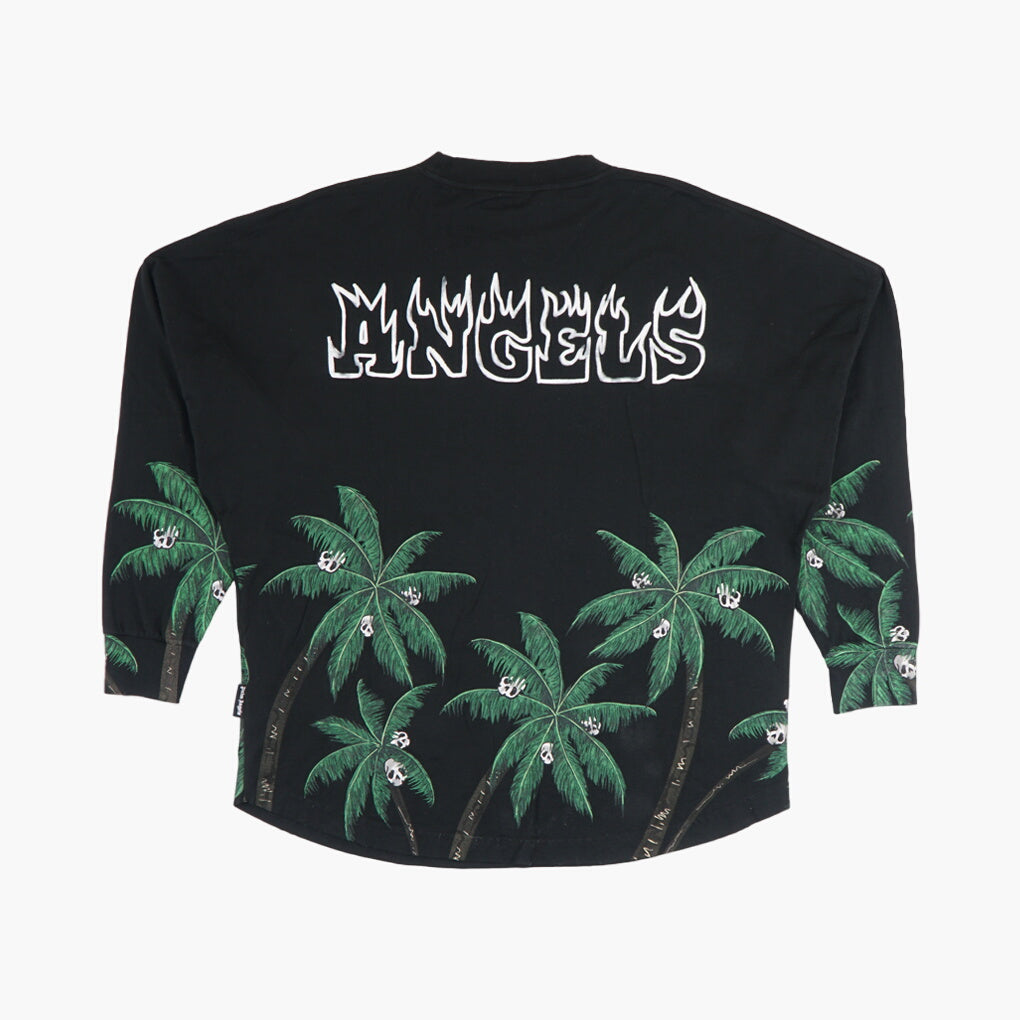 Maglioni Palm Angels con motivo audace di palma e logo in nero-multicolore