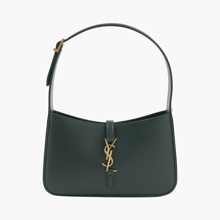 Borsa verde Saint Laurent con finiture dorate e tracolla regolabile - Made in Italy