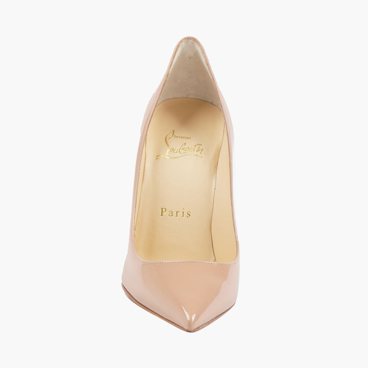 Christian Louboutin Nude Patent Leather Heels with Iconic Red Sole