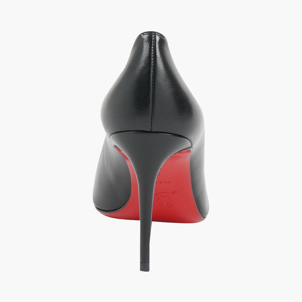 Christian Louboutin Black Leather Heels with Signature Red Sole