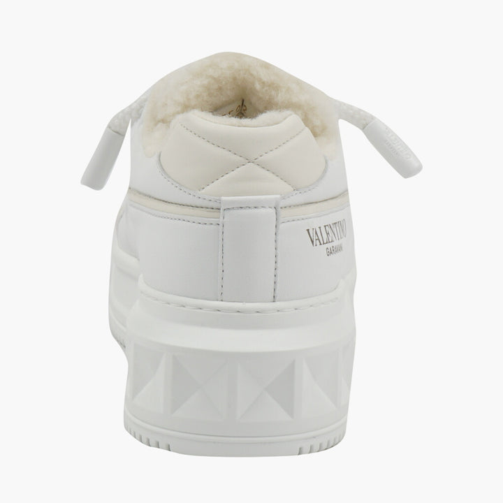 Valentino White-Gold Sneakers - Made in Italy, Premium Materials, Elegant Design