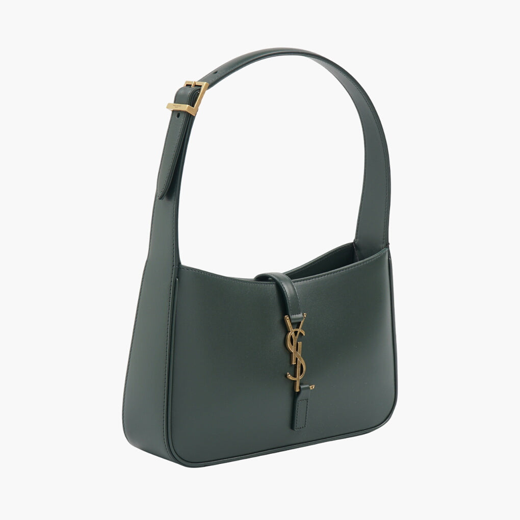 Borsa verde Saint Laurent con finiture dorate e tracolla regolabile - Made in Italy