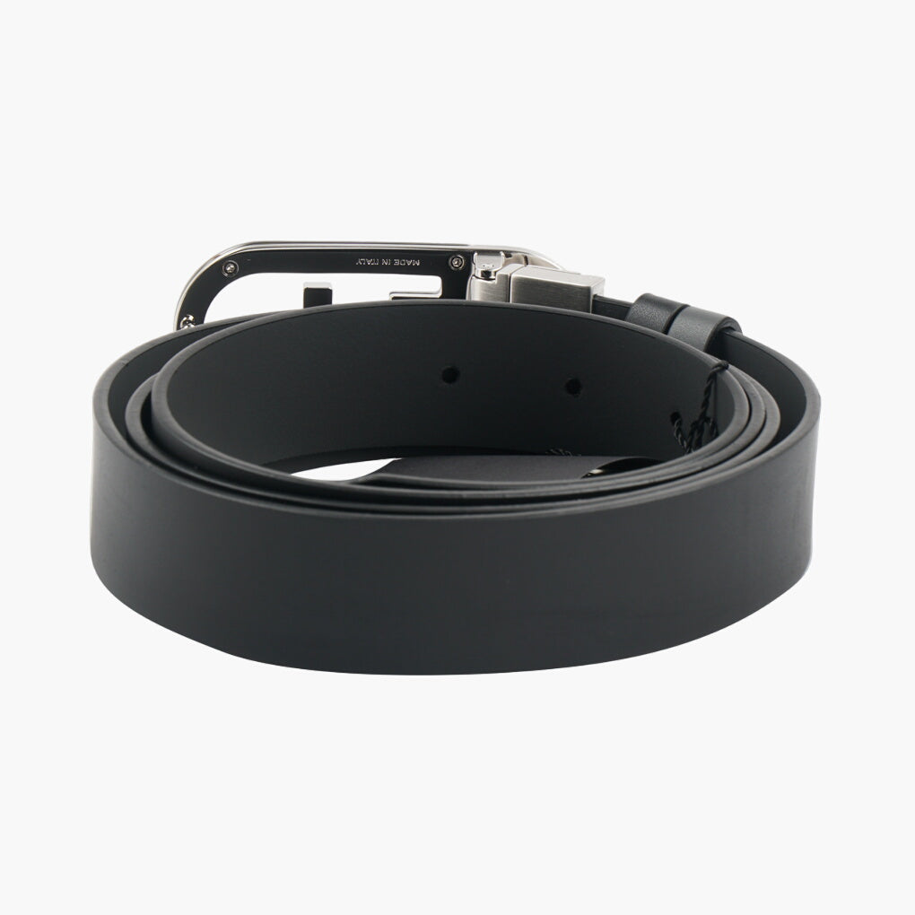 Fendi Belts - Black-Grey with Iconic Logo Buckle, Made in Italy