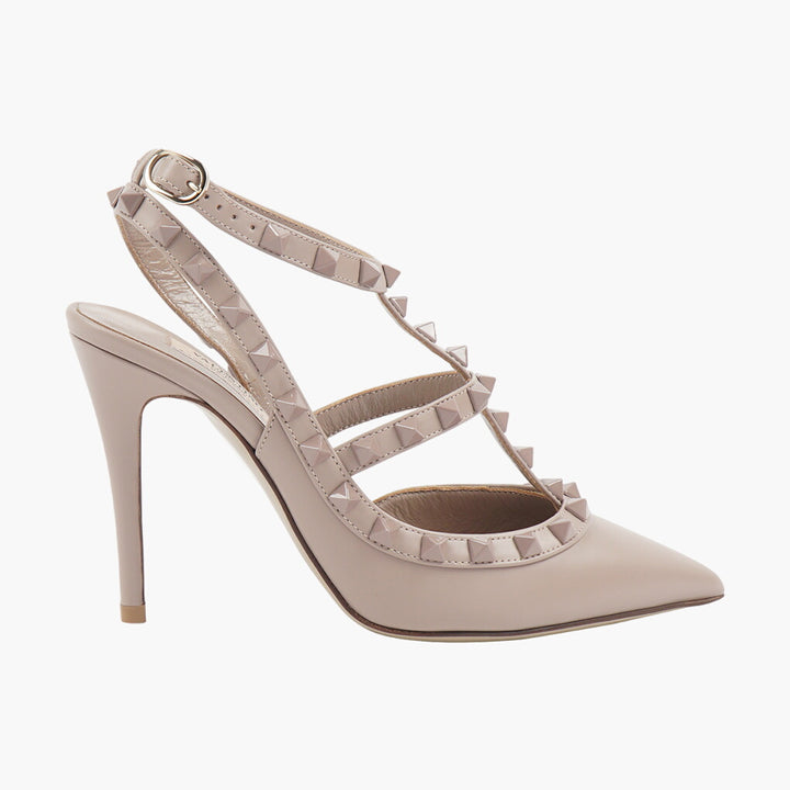 Valentino ROCKSTUD MID- Heel PUMP NUDE