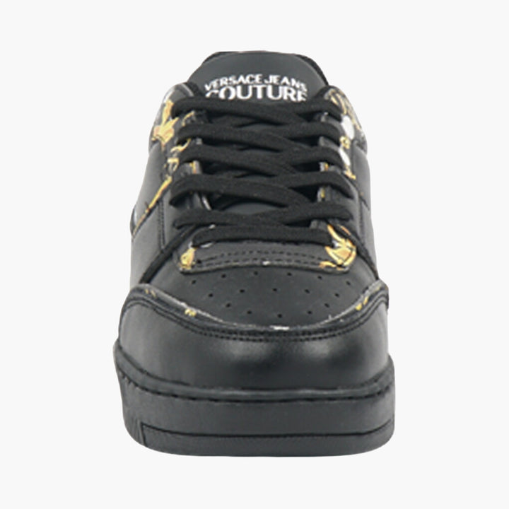 Versace Black-Gold Sneakers with Floral Accents - Luxury Footwear Made in Italy