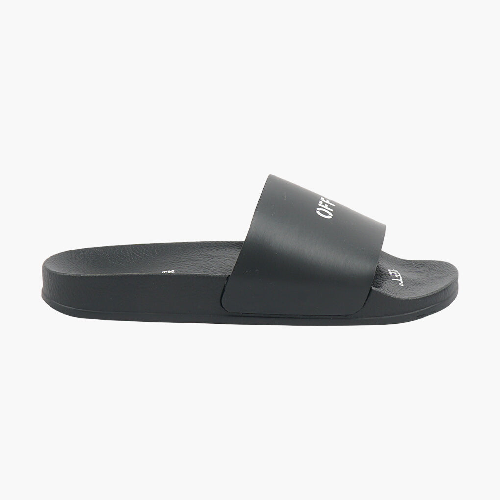 Off-White Black Sandals with Signature Branding and Cushioned Footbed