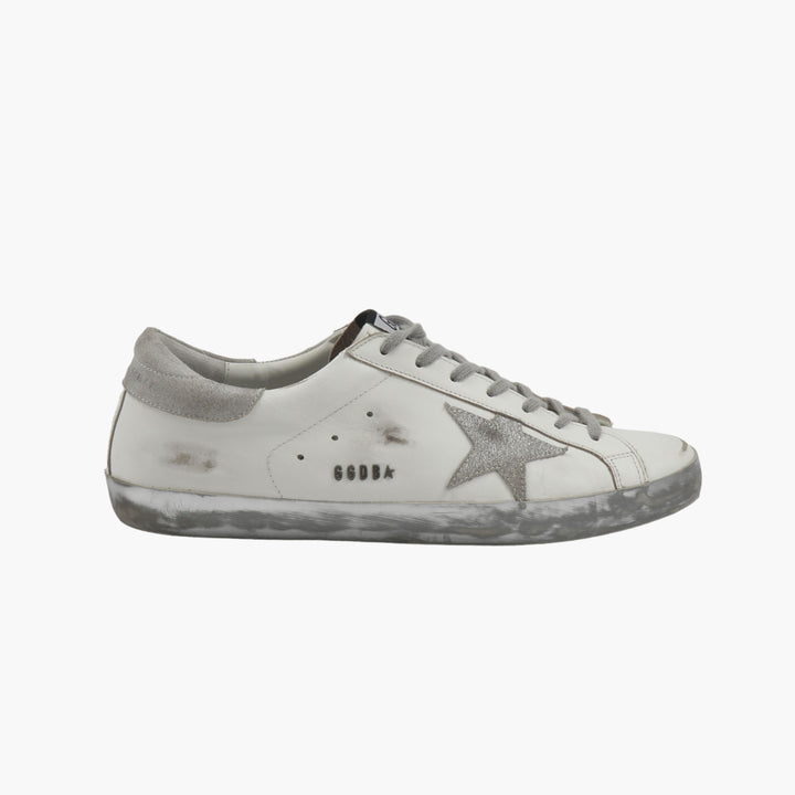 Golden Goose White Sneakers with Signature Star and Distressed Look