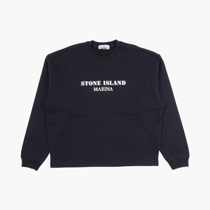 Stone Island Marina Sweatshirt - Navy-White Crewneck Sweater