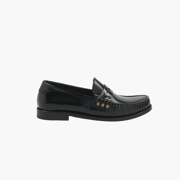 Saint Laurent Made in Italy Black Leather Flat Shoes