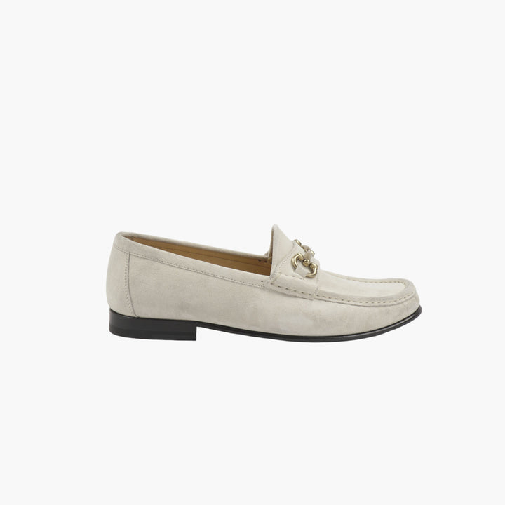 Brunello Cucinelli Luxurious Suede Loafers - White-Gold Timeless Design