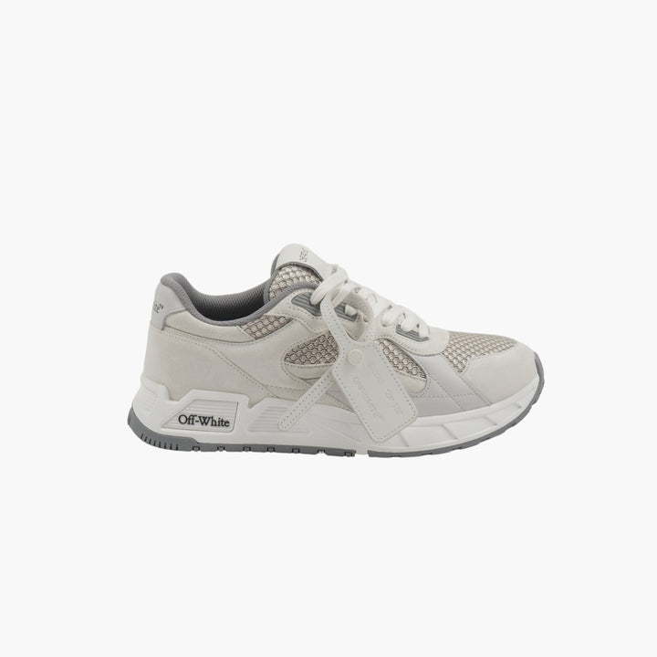 OFF-WHITE Contemporary Mesh and Suede Sneakers - White Beige Grey