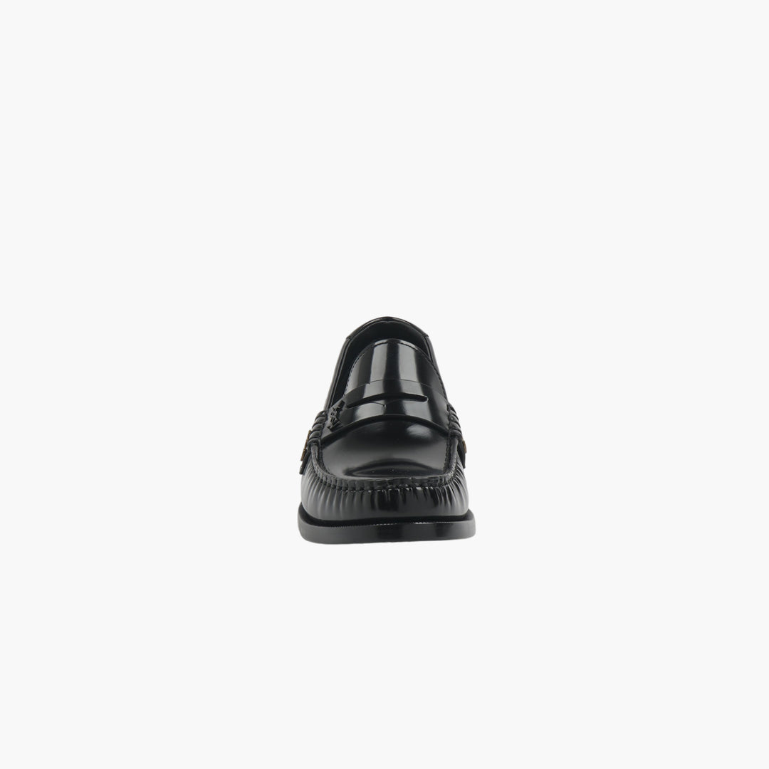 Saint Laurent Made in Italy Black Leather Flat Shoes