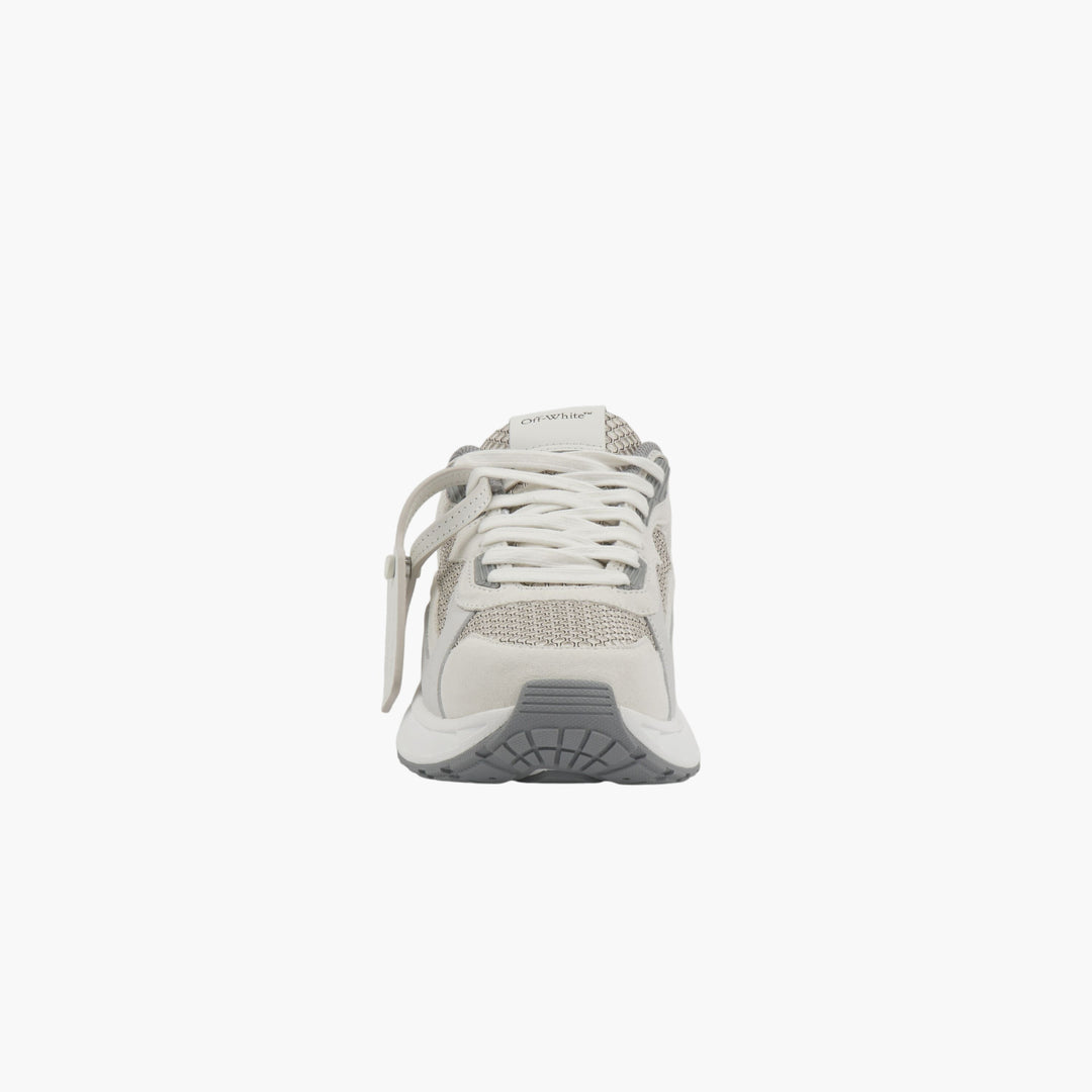 OFF-WHITE Contemporary Mesh and Suede Sneakers - White Beige Grey