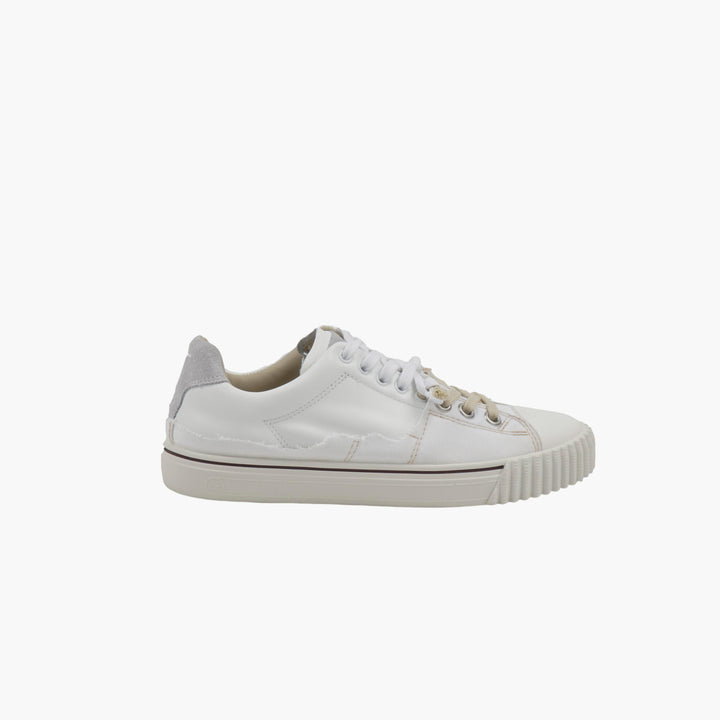 Maison Margiela Avant-Garde White-Grey Sneakers with Deconstructed Design