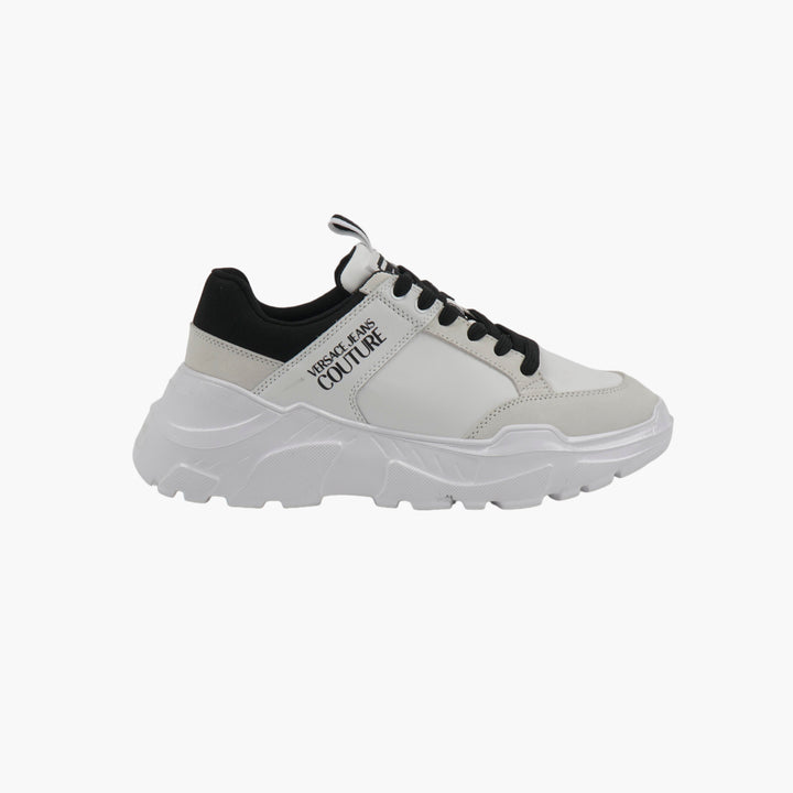 Versace Jeans Couture White and Black Sneakers with Chunky Sole