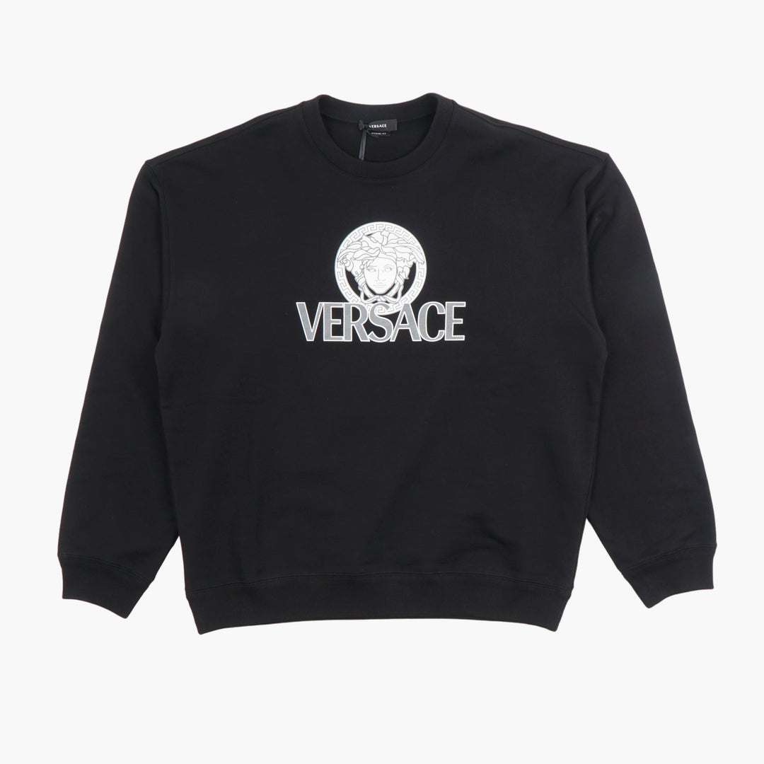 Felpa Versace nera con logo e marchio Medusa - Made in Italy