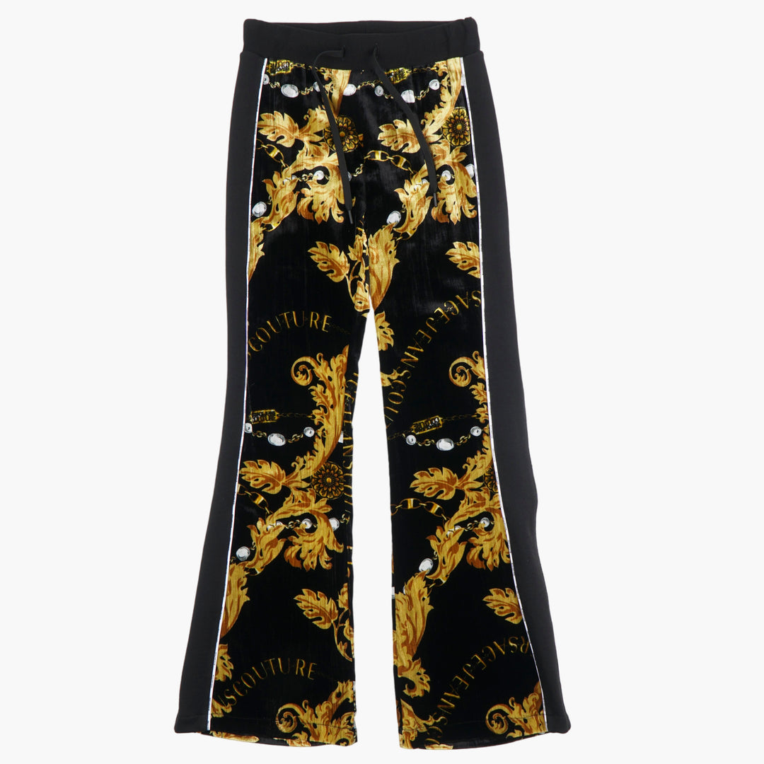 Pantaloni Versace con stampa barocca - Design iconico nero-giallo