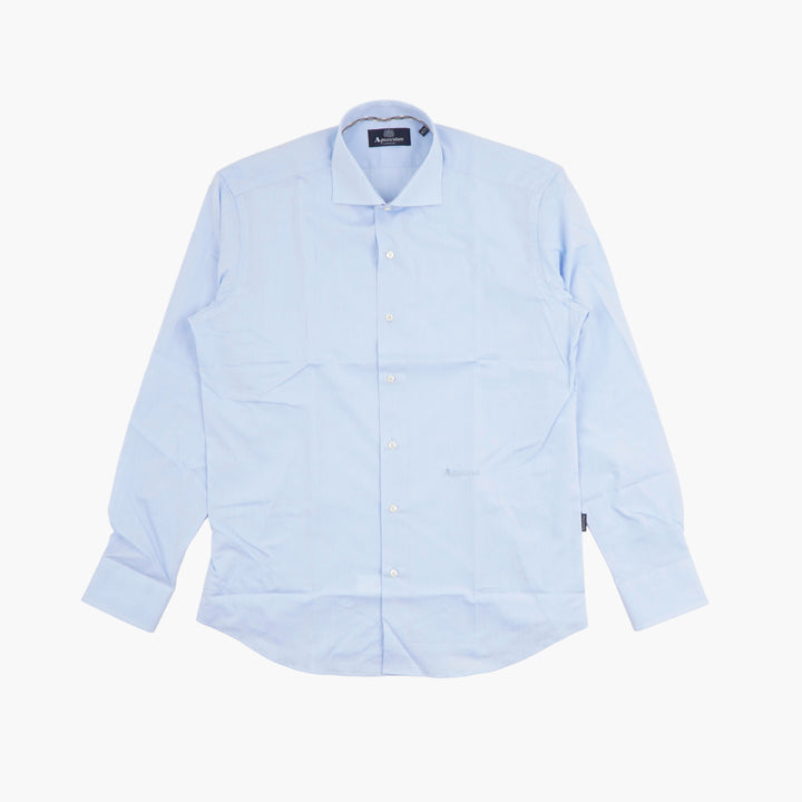 Aquascutum Men's Light Blue Dress Shirt - Tailored Fit, Classic Button-Down Style