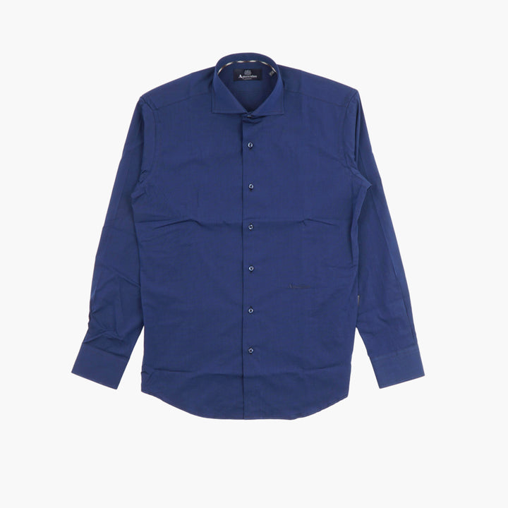 Camicia elegante in cotone blu AQUASCUTUM – Stile senza tempo con tessuto di qualità premium