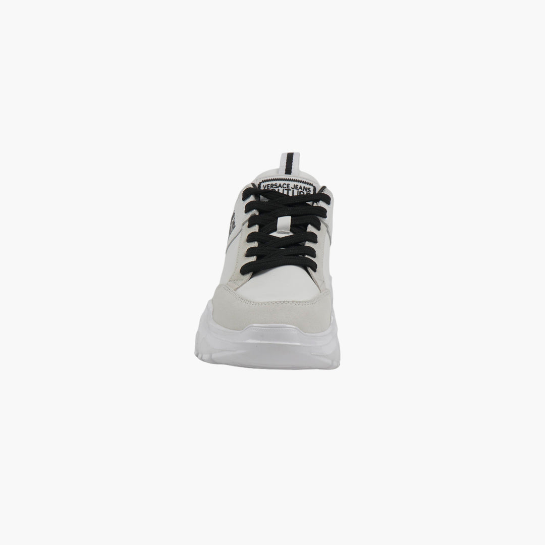 Versace Jeans Couture White and Black Sneakers with Chunky Sole