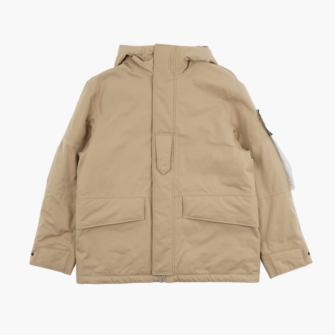 STONE ISLAND Beige Hooded Jacket - Durable and Weather-Resistant Outerwear