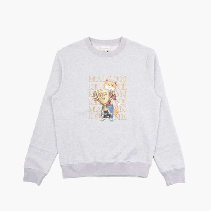 MAISON KITSUNE Graphic Fox Trophy Sweatshirt - Light Grey