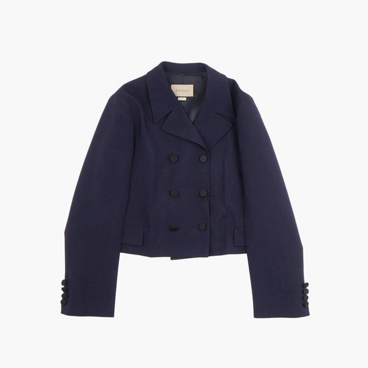 Gucci Double-Breasted Jacket - Navy Blue Italian Craftsmanship