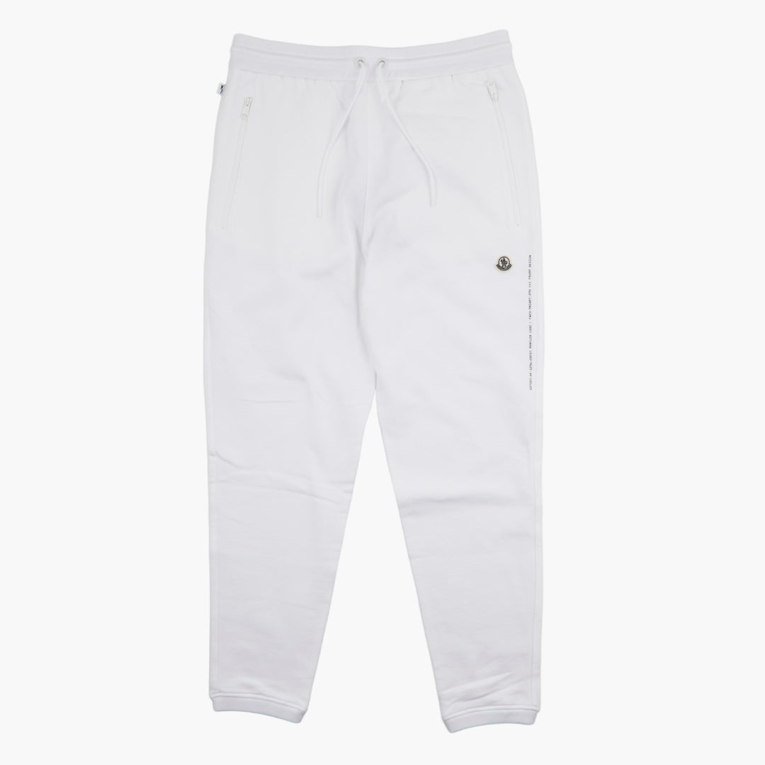 Pantaloni della tuta Moncler Bianco con coulisse regolabile in vita e logo iconico