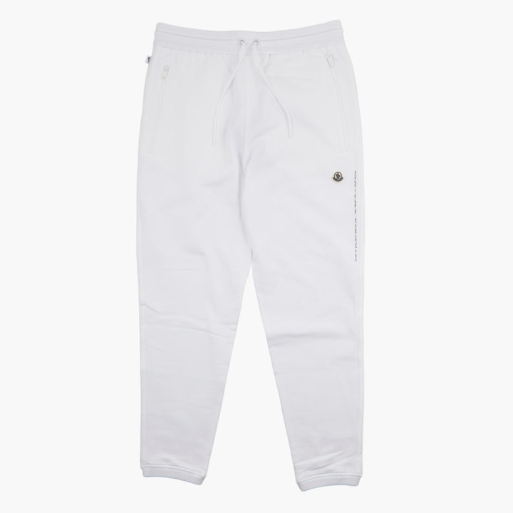 Moncler Bianco Sweatpants with Adjustable Drawstring Waist and Iconic Logo