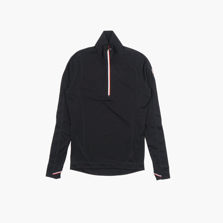 MONCLER Maglione pullover con mezza zip nero