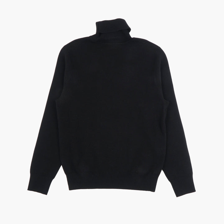 VERSACE Jeans Couture Black Turtleneck Sweater - Iconic Logo Design