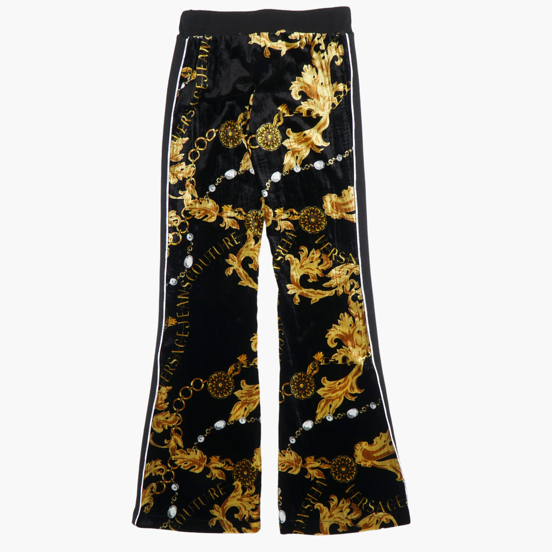 Pantaloni Versace con stampa barocca - Design iconico nero-giallo