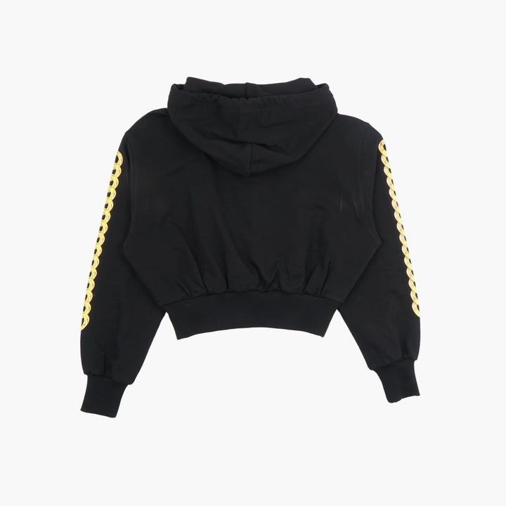 Versace Jeans Couture Black-Yellow Hoodie with Iconic Branding and Luxurious Design