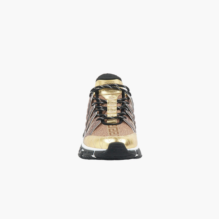 VERSACE Gold-Black Metallic Sneakers - Made in Italy, Luxury & Comfort